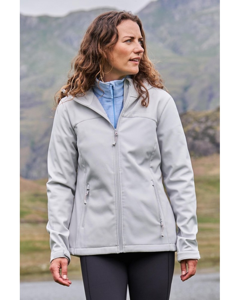 Exodus Womens Water Resistant Softshell Jacket Light Grey $28.70 Jackets