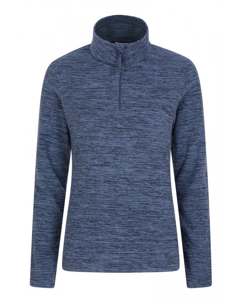 Snowdon Melange Womens Half-Zip Fleece Dark Blue $12.99 Fleece