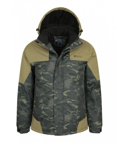 Shadow Mens Printed Ski Jacket Dark Khaki $30.79 Jackets