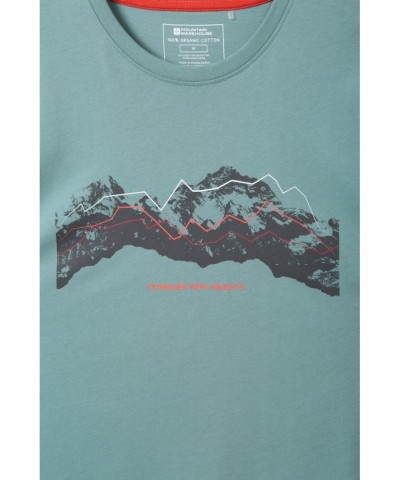 Tech Mountains Mens Organic T-shirt Pale Green $13.20 Tops