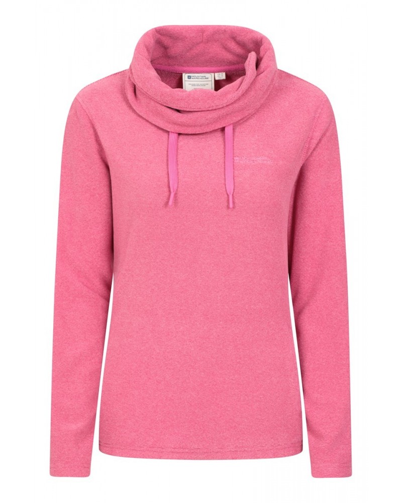 Hebridean Womens Cowl Neck Sweatshirt Dark Pink $20.34 Fleece