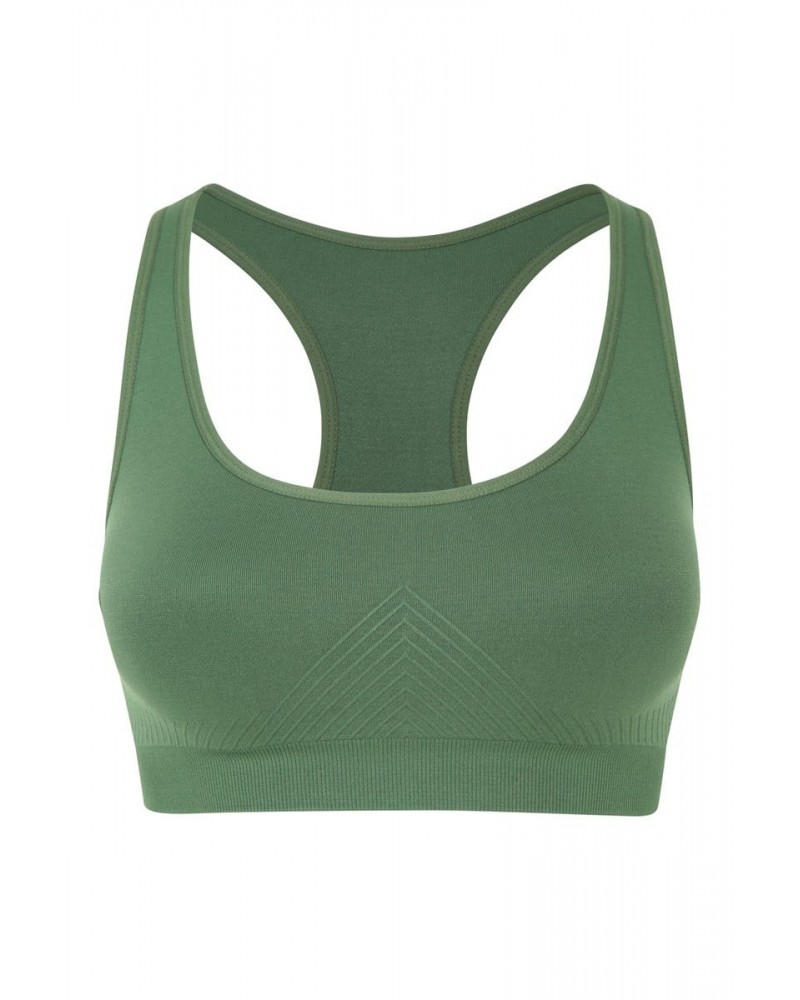 Womens Anti-chafe Seamless Bra Dark Khaki $12.50 Active