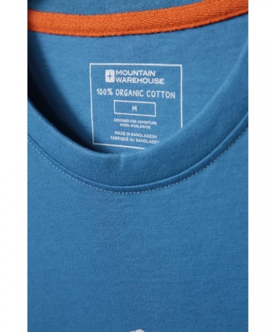 Explore The Unknown Mens Organic Cotton T-Shirt Blue $14.49 Tops