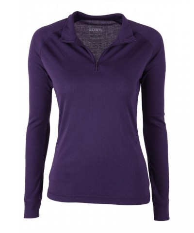 Talus Womens Zipped Turtle Neck Top Unboxed Purple $14.49 Thermals