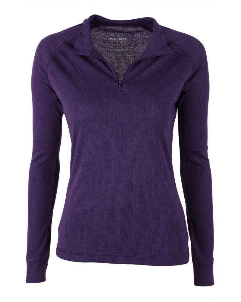 Talus Womens Zipped Turtle Neck Top Unboxed Purple $14.49 Thermals