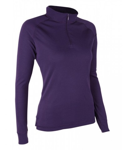 Talus Womens Zipped Turtle Neck Top Unboxed Purple $14.49 Thermals