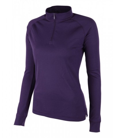 Talus Womens Zipped Turtle Neck Top Unboxed Purple $14.49 Thermals