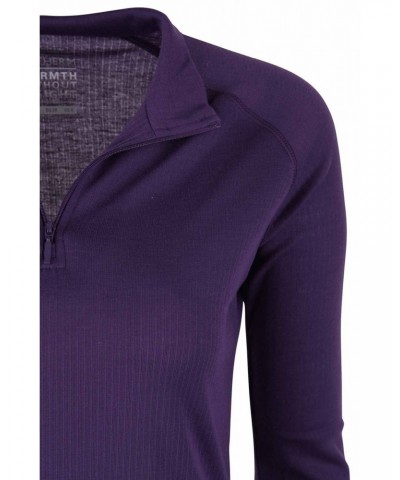 Talus Womens Zipped Turtle Neck Top Unboxed Purple $14.49 Thermals