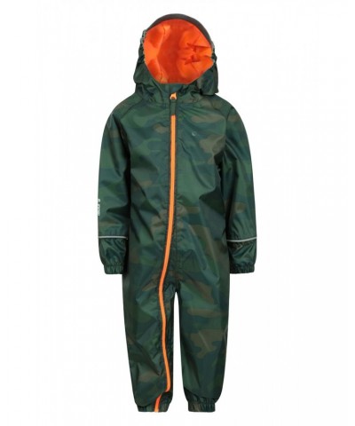 Puddle Kids Printed Waterproof Rain Suit Khaki $19.94 Babywear