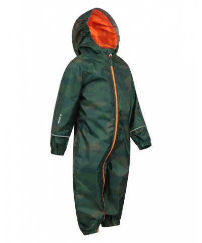 Puddle Kids Printed Waterproof Rain Suit Khaki $19.94 Babywear