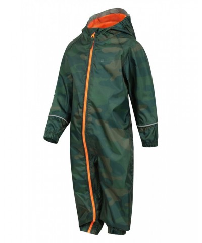 Puddle Kids Printed Waterproof Rain Suit Khaki $19.94 Babywear