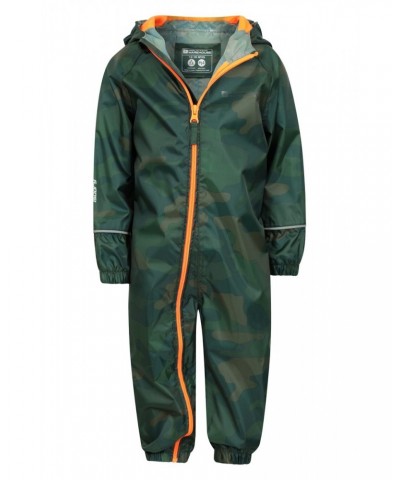 Puddle Kids Printed Waterproof Rain Suit Khaki $19.94 Babywear