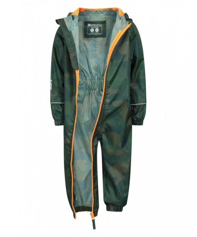 Puddle Kids Printed Waterproof Rain Suit Khaki $19.94 Babywear