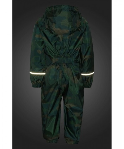 Puddle Kids Printed Waterproof Rain Suit Khaki $19.94 Babywear