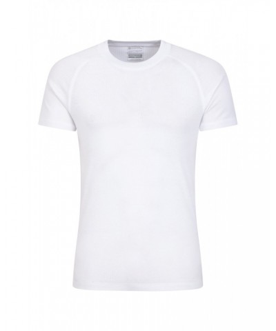 Talus Mens Short Sleeved Round Neck Top White $11.50 Thermals