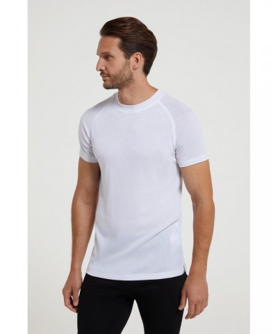 Talus Mens Short Sleeved Round Neck Top White $11.50 Thermals