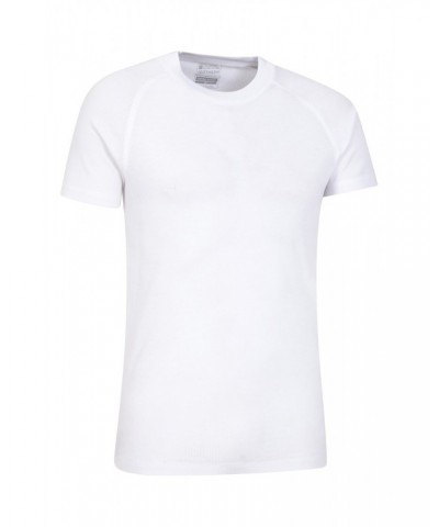 Talus Mens Short Sleeved Round Neck Top White $11.50 Thermals