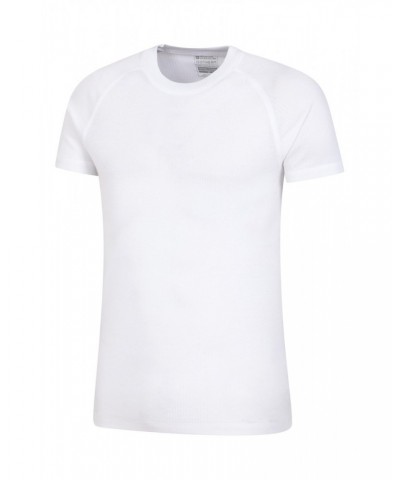 Talus Mens Short Sleeved Round Neck Top White $11.50 Thermals