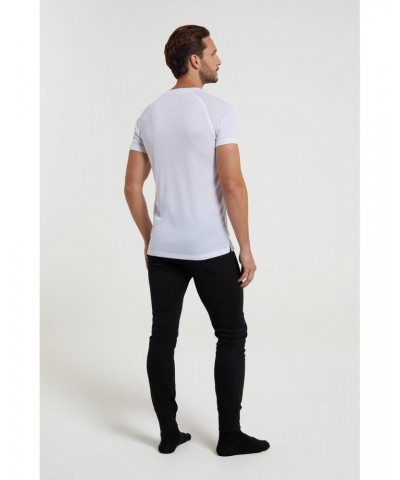 Talus Mens Short Sleeved Round Neck Top White $11.50 Thermals