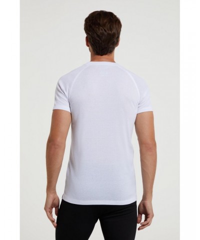 Talus Mens Short Sleeved Round Neck Top White $11.50 Thermals