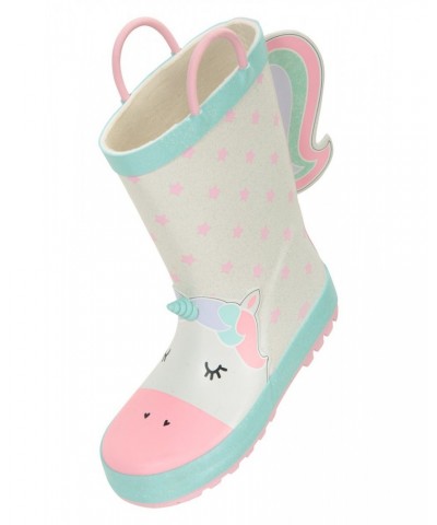 Glitter Unicorn Toddler Rain Boots White $13.49 Footwear