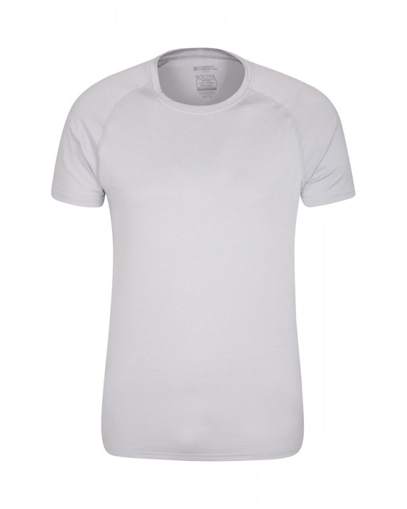 Agra IsoCool Mens Striped Tee White $15.84 Active