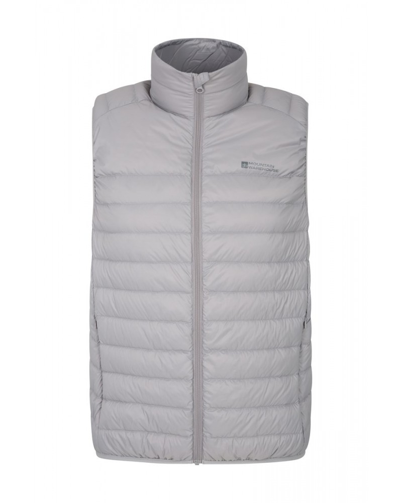 Mens Featherweight Down Vest Light Grey $22.79 Jackets