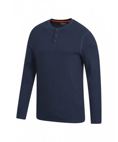 Truro Mens Organic Henley Tee Navy $13.74 Tops