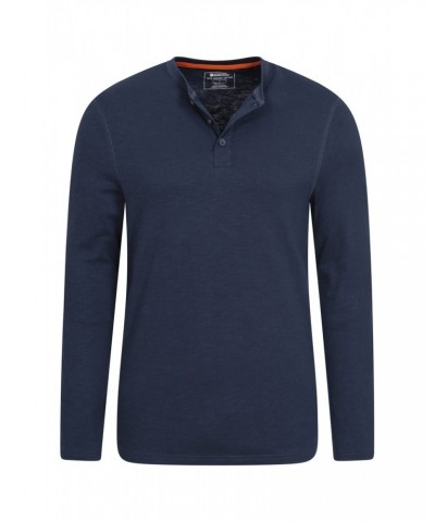 Truro Mens Organic Henley Tee Navy $13.74 Tops