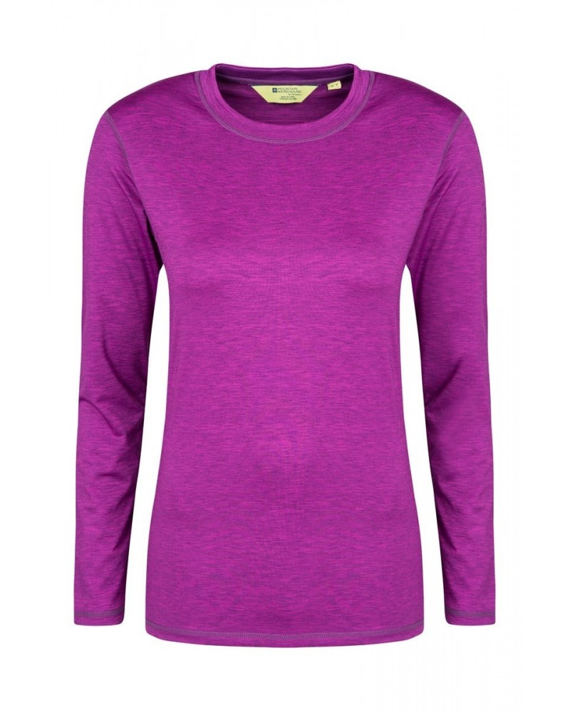 Panna Womens Long Sleeved Top Berry $13.25 Active