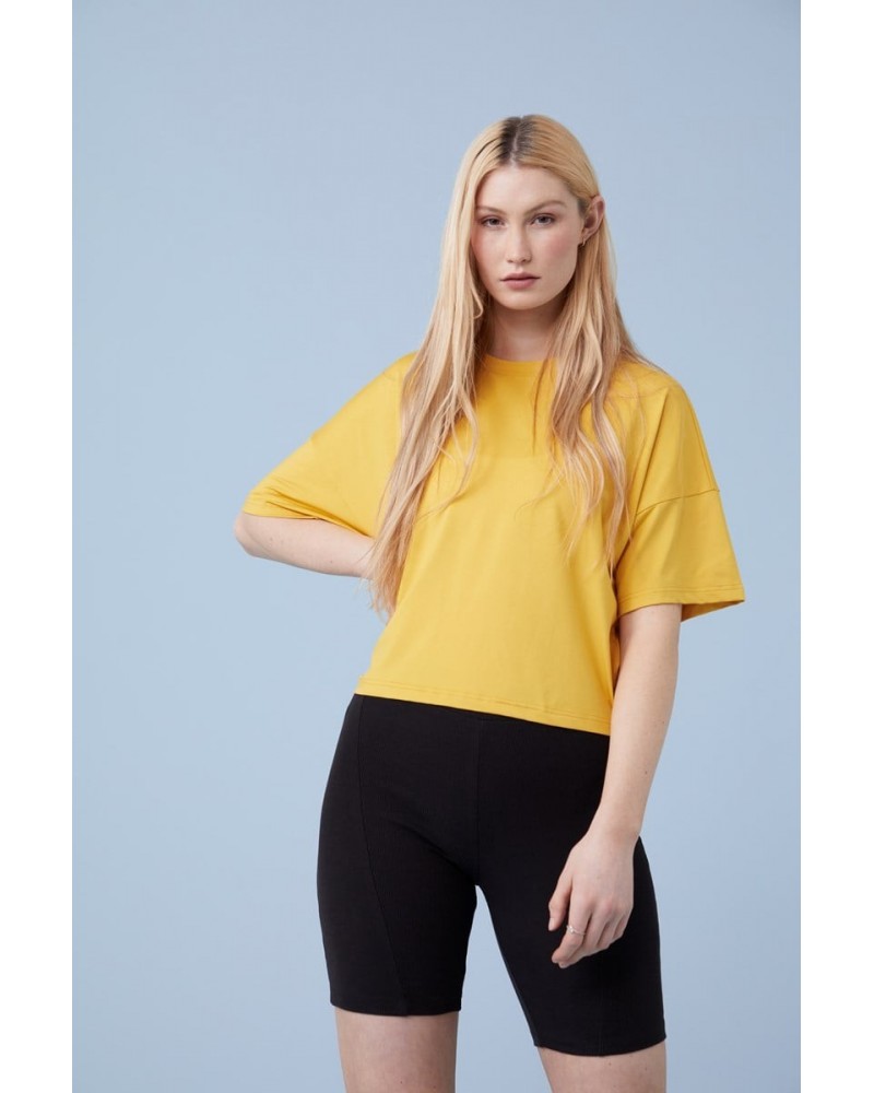 Shadow Womens Crop Top Mustard $14.75 Tops