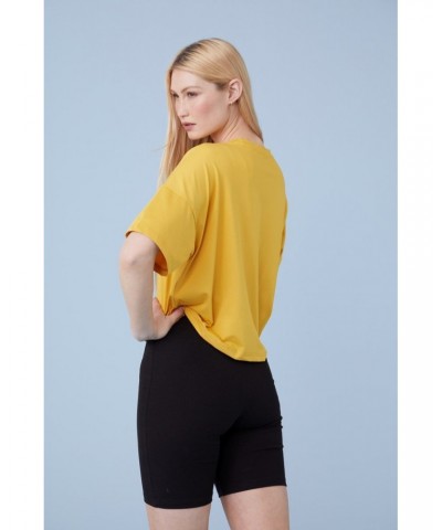 Shadow Womens Crop Top Mustard $14.75 Tops