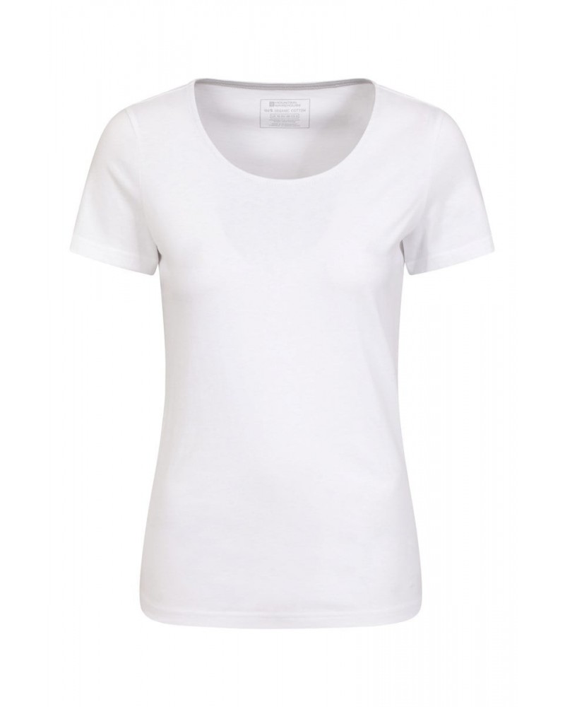 Eden Womens Organic Round Neck T-Shirt White $11.39 Tops