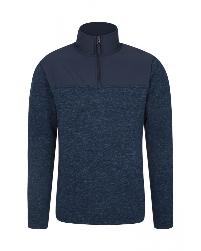 Idris Panel Mens Half-ZipFleece Navy $15.59 Fleece