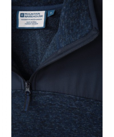 Idris Panel Mens Half-ZipFleece Navy $15.59 Fleece