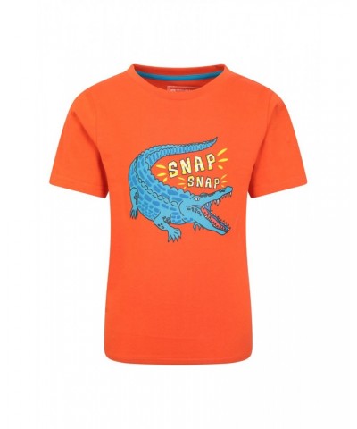 Snappy Croc Kids Organic Tee Orange $9.89 Tops