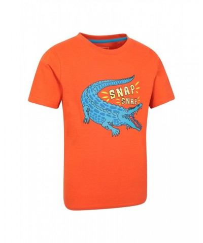 Snappy Croc Kids Organic Tee Orange $9.89 Tops