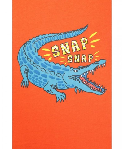 Snappy Croc Kids Organic Tee Orange $9.89 Tops