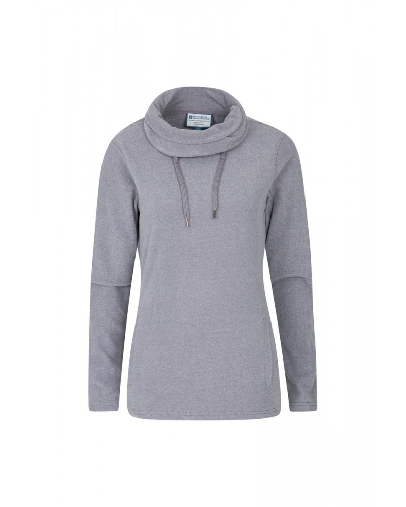 Hebridean Womens Cowl Neck Sweatshirt Grey $21.45 Fleece