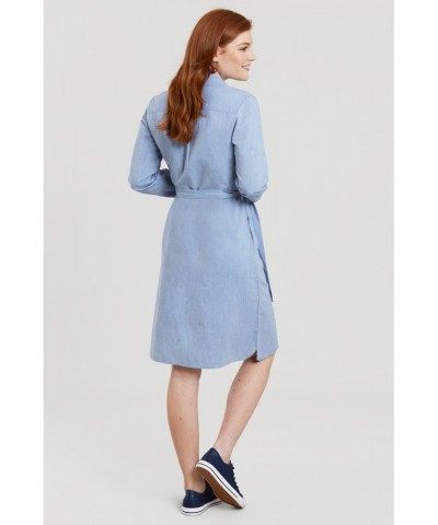 Manhattan Chambray Womens Shirt Dress Blue $25.19 Dresses & Skirts