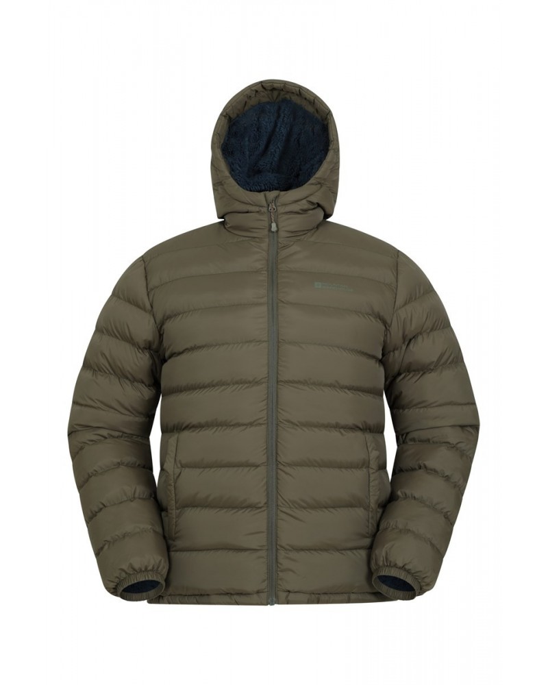 Seasons Mens Fur-Lined Insulated Jacket Dark Khaki $23.10 Jackets