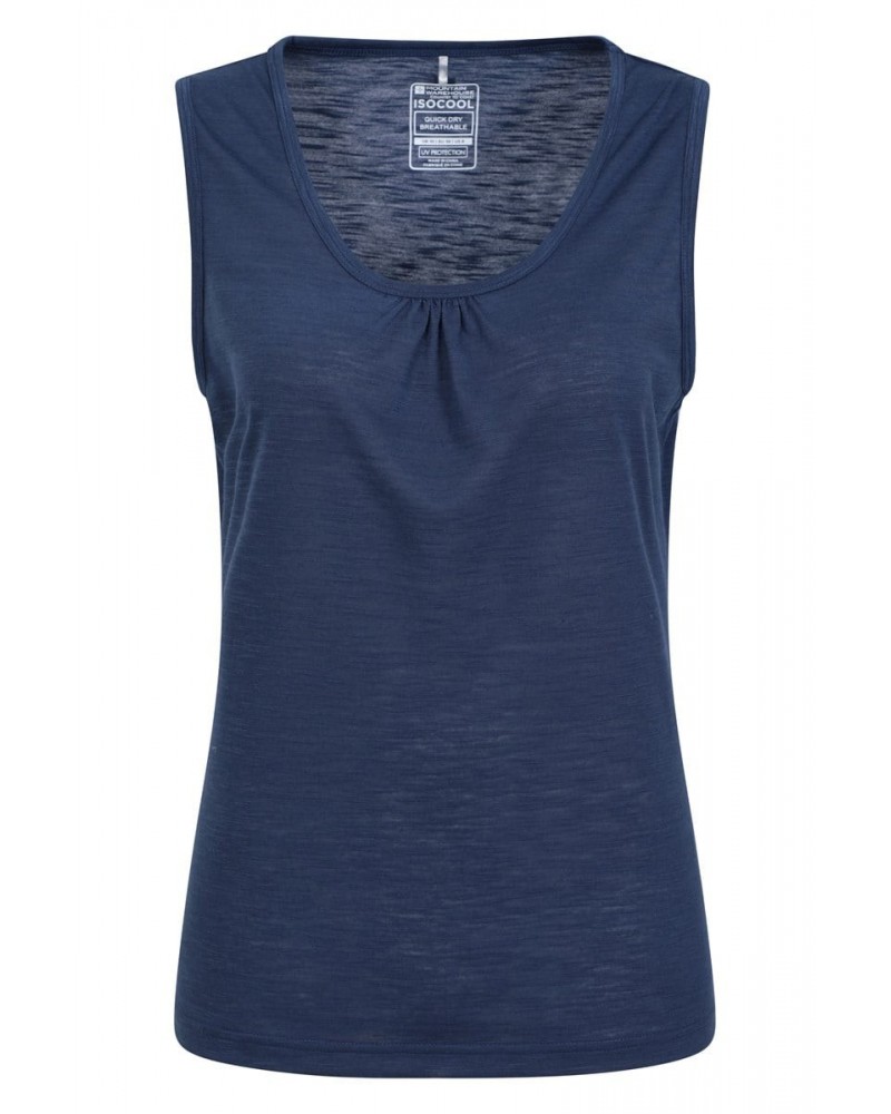 Agra Quick-Dry Slub Womens Tank Top Navy $10.79 Tops