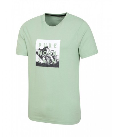 Pure Mountain Mens Organic Cotton T-Shirt Green $13.49 Tops