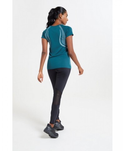 Track Womens Seamless Tee Dark Teal $11.39 Active