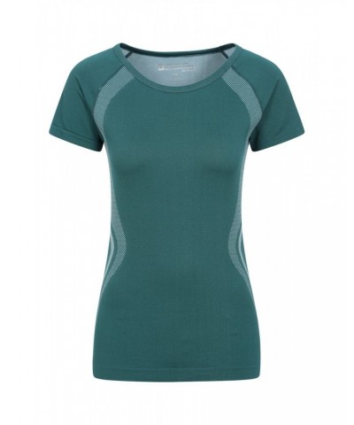 Track Womens Seamless Tee Dark Teal $11.39 Active