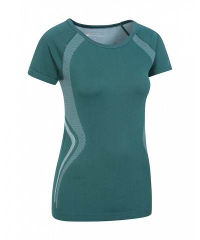 Track Womens Seamless Tee Dark Teal $11.39 Active