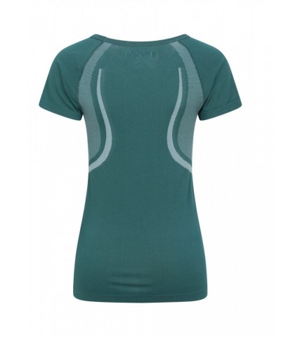 Track Womens Seamless Tee Dark Teal $11.39 Active