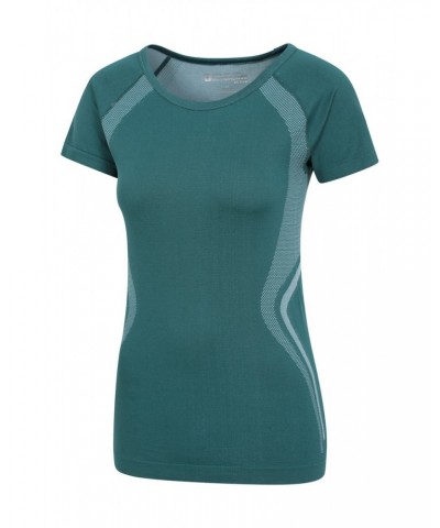 Track Womens Seamless Tee Dark Teal $11.39 Active