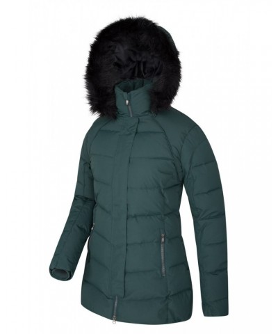 Isla II Womens Long Down Jacket Green $56.09 Jackets