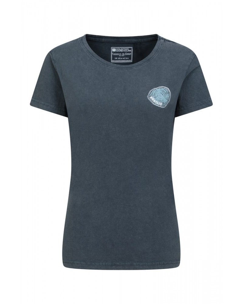 Whistler Tree Ring Organic Womens T-Shirt Navy $15.00 Tops